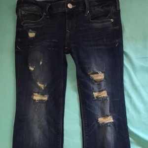 Express Skinny Low Rise Ripped Jeans